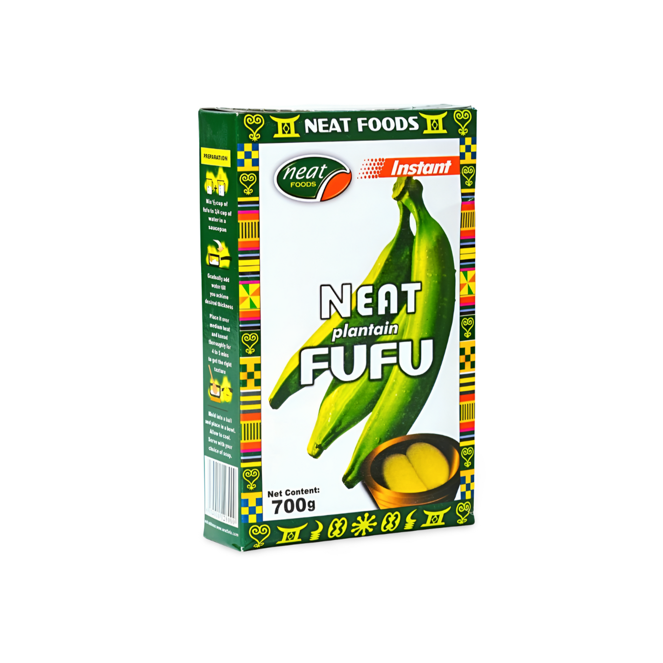 Neat instant plantain fufu